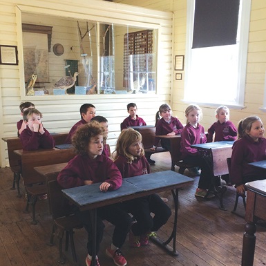 students in Pioneer Park Museum's Wumbulgal School House